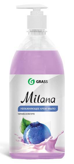Крем-мыло увлажняющее GRASS Milana Черника в йогурте 1 л